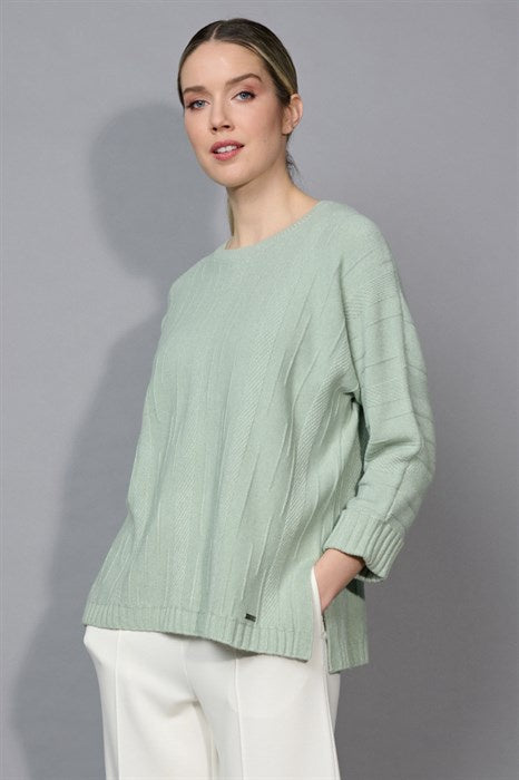 Picadilly | Dusty Jade Textured Sweater