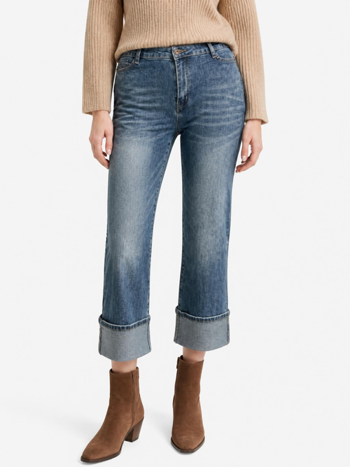 Orange | Folded Flare Denim Jean