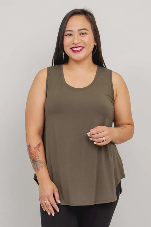 Blue Sky | Bamboo Khaki Jazz Tank