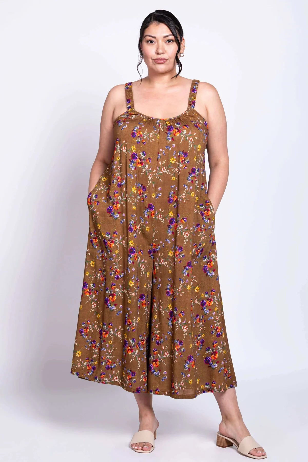 Blue Sky | Sand/Pansy Linen/Bamboo Joanna Jumpsuit