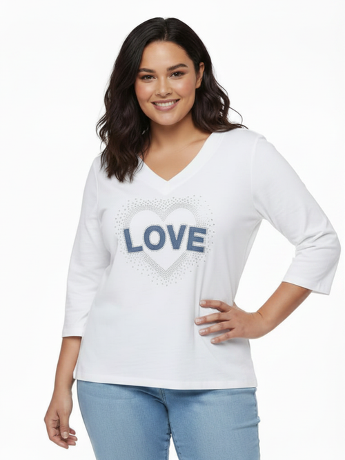 Modes Crystal | Love Bling V-neck Top