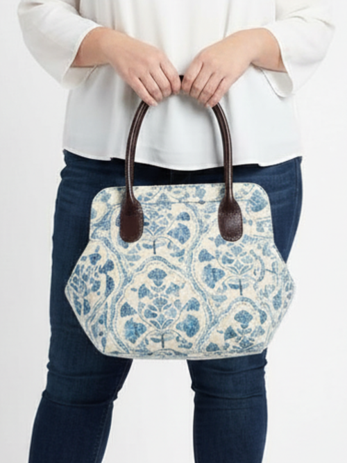 Navy Printed Vintage Tapestry Bag