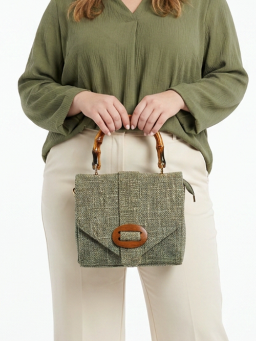 Olive Vintage Tweed Bag