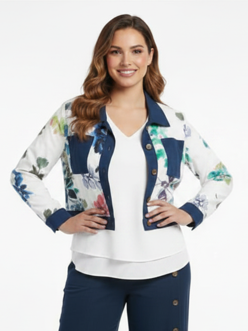 Black LABB Clothing | BL91-221/Navy Nature's Finest Mesh Jacket with Navy Linen Trim