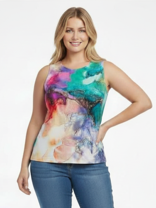 Black LABB Clothing | BL24-226 Perfect Coloured Marble Petite Tank