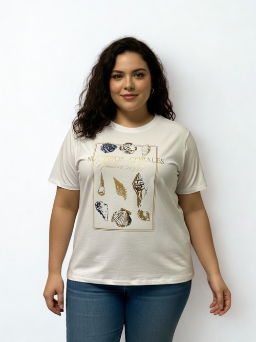 Michael Tyler | Ivory With Gold Foil Corales