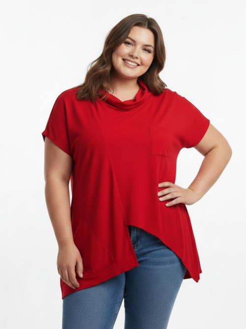 Michael Tyler | Red Tunic with Front Cut-out