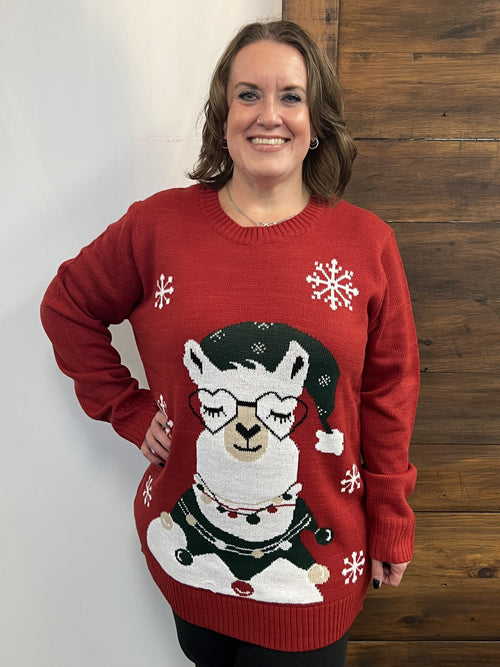 Red Llama Xmas Sweater