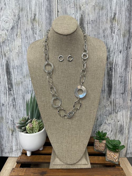 Necklace Set, Resin Metal Chain, Long