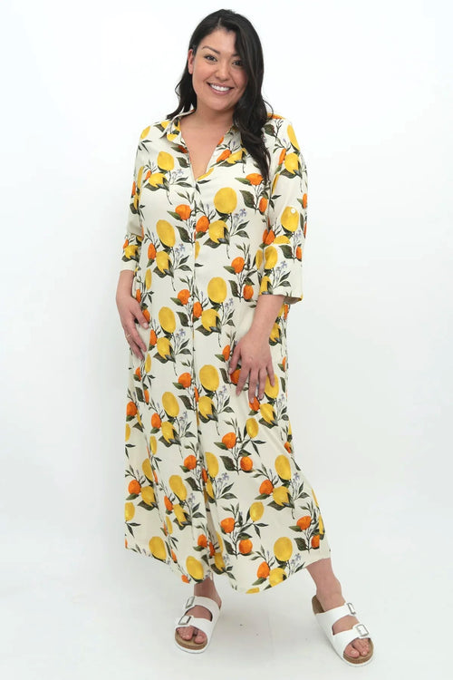 Blue Sky | Jennifer Dress, Lemonade, Linen Bamboo