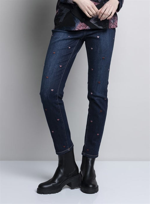 Picadilly Deep Denim Heart Emblem Jeans