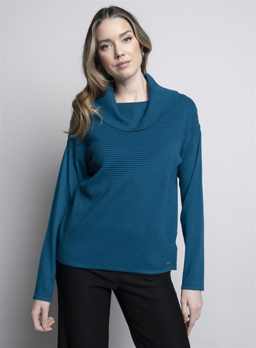 Picadilly Celestial Button Trimmed Textured Top