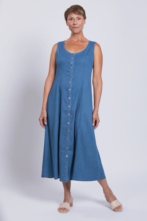 Madison Dress, Lightweight Tencel Denim