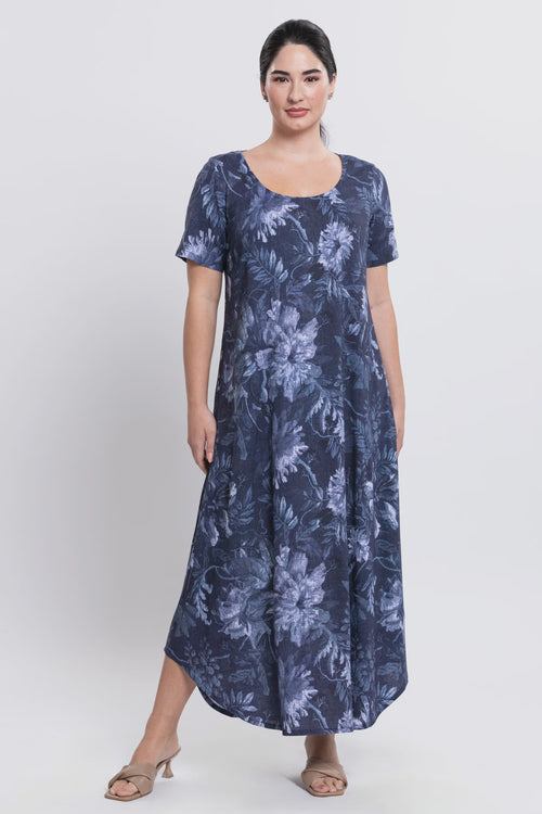 Martha Dress, Indigo Mood, Linen Bamboo
