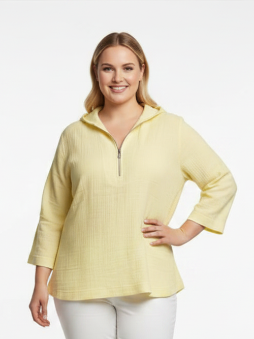 Parsley & Sage | Butter Double Gauze Hooded Top