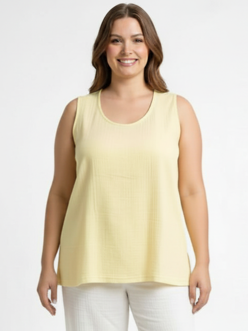 Parsley & Sage | Butter Gennea Double Gauze  Sleeveless Top