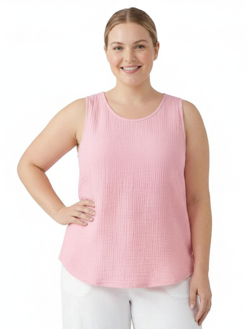 Parsley & Sage |Pink Gennea Double Gauze Sleeveless Top