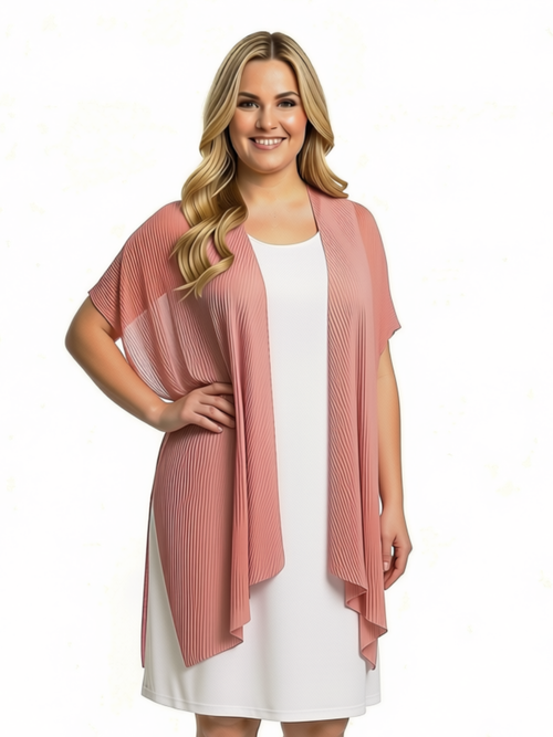 Pink One Size Chiffon Kimono