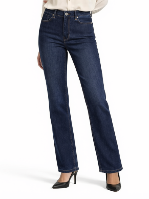 Carreli Jeans® | Angela Fit  Premium Boot Cut Zip Up Jean, Brown Stitching