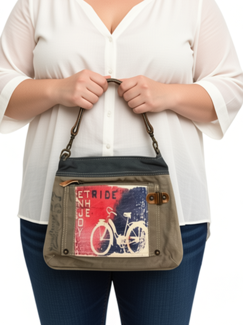 Enjoy The Ride Canvas Shoulder/Crossbody Bag