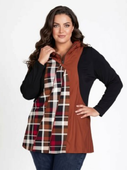 Plaid Colour Block Tunic