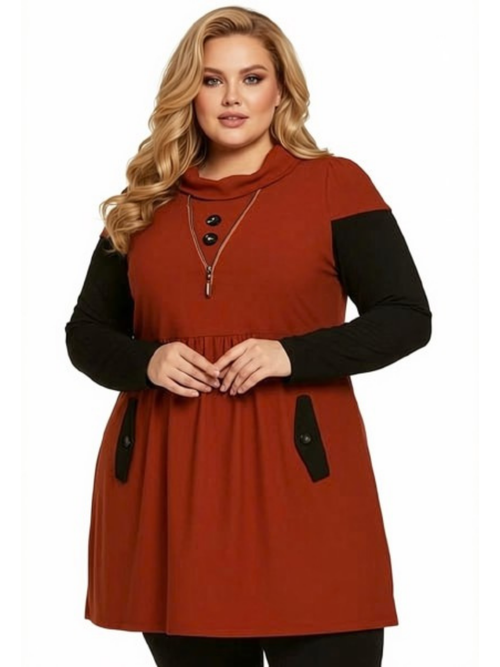 Rust Faux Layered Tunic