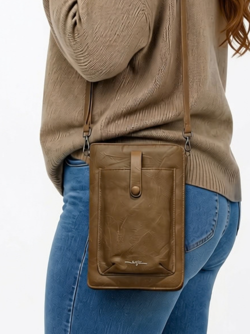 Cocoa Pastel Ismart Pocket Crossbody Purse