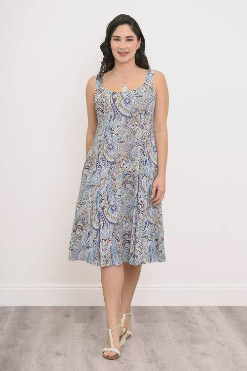 Shauna Dress, Denim Parade, Linen Bamboo