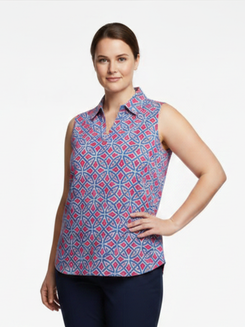 Tango Mango | UPF Purple/ Fuchsia Sleeveless Top