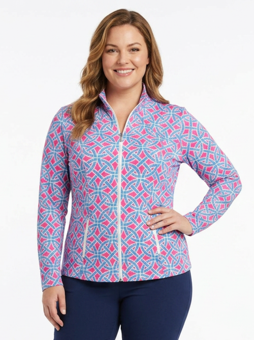 Tango Mango | UPF Purple/Fuchsia Long Sleeve Zip Jacket