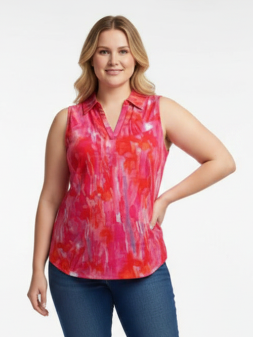 Tango Mango | UPF Vibrant Watercolour Sleeveless Top