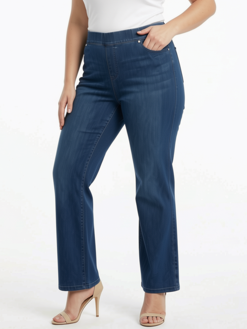 Carreli Jeans | Pull-on Straight Leg Jeans,  Medium Stone