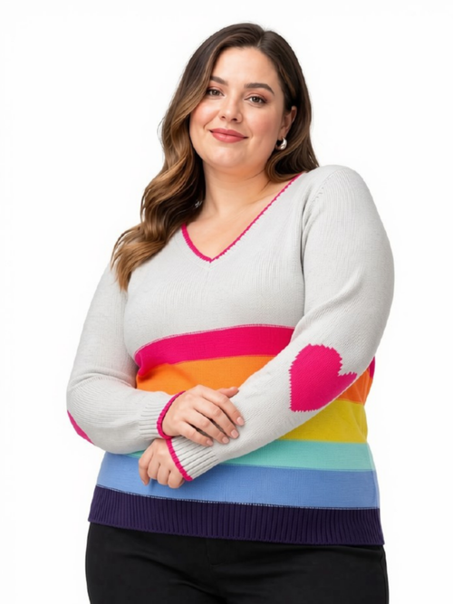 Elena Wang | Multi-Colour Striped Cotton Sweater