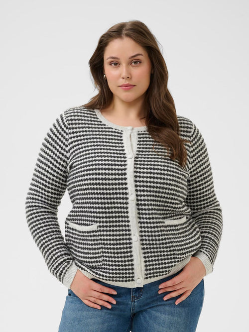 KAFFE Curve | Grey / Black Knitted Cardigan,