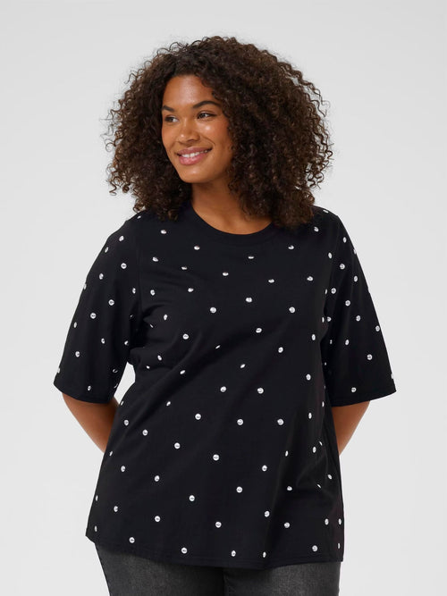 KAFFE Curve | Black Studded T-shirt