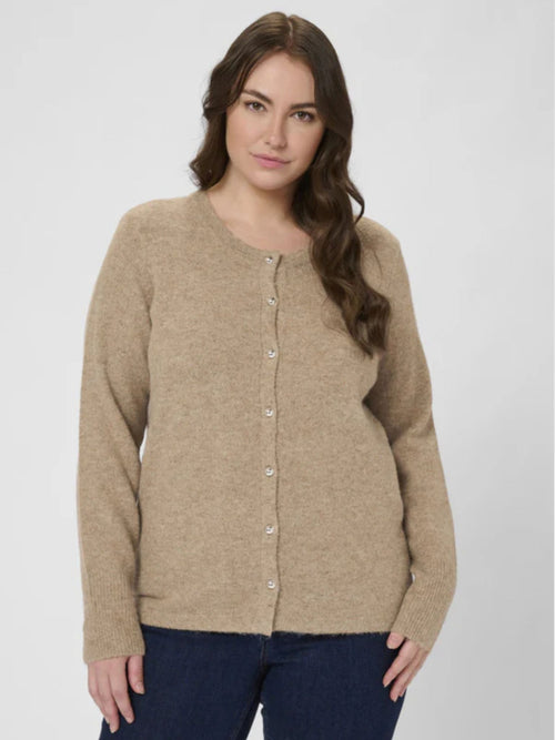 KAFFE Curve | Toasted Coconut Cardigan