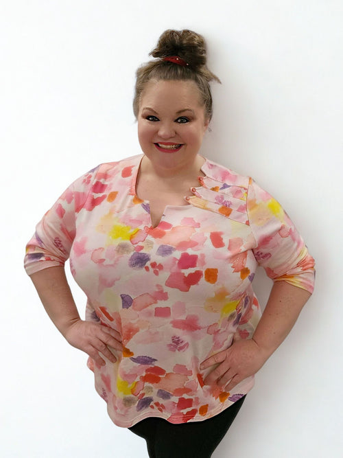 Parsley & Sage | Kayla Scalloped Neckline Cotton Top