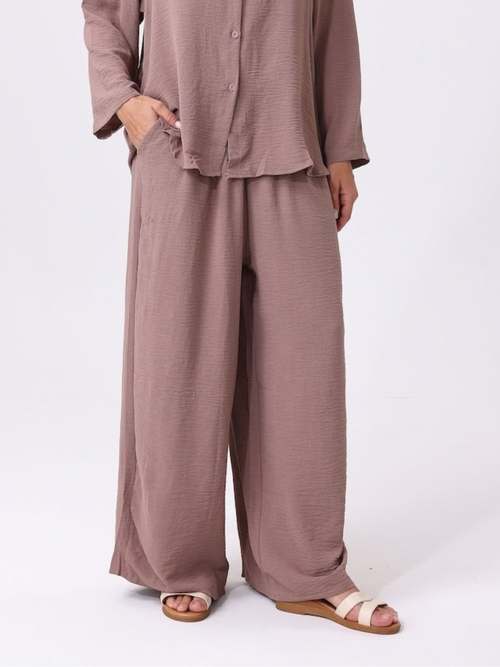 One Size Taupe Pull On Pant With Pockets
