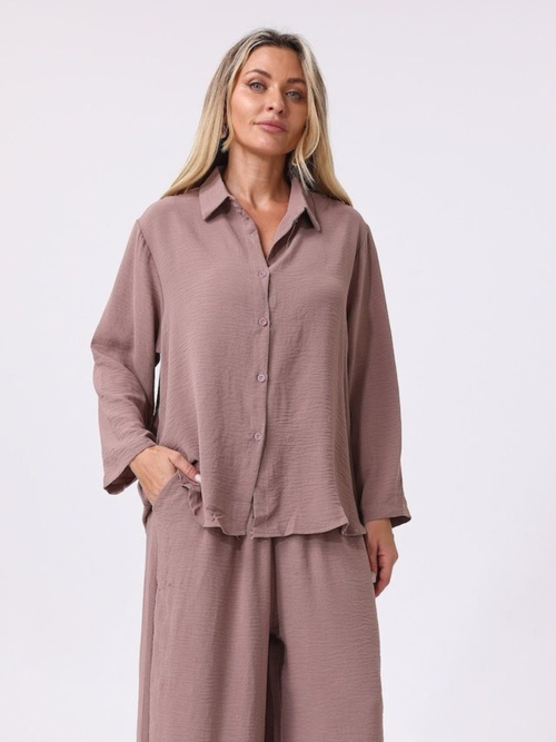 One Size Taupe Blouse