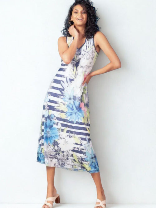 Alison Sheri | Navy Floral Print Dress
