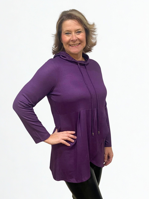 Black LABB Clothing | BL77-215Y Grape Peplum Tunic