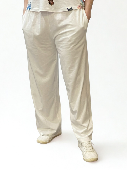 Parsley & Sage | White Cotton Pant, Pockets