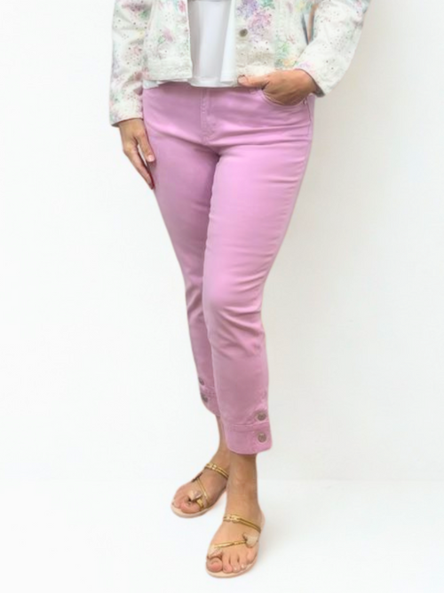 GG Jeans | Orchid Denim Capris with Snap Detail