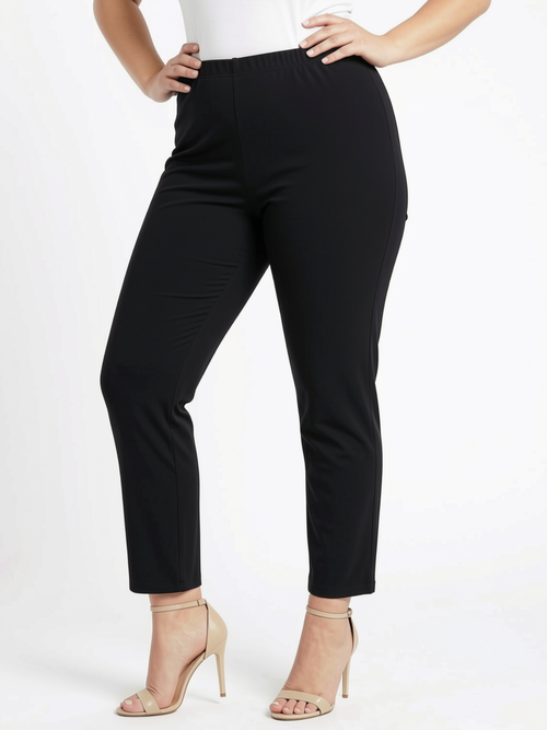 Black LABB Clothing | BL47 Perfect Black Everyday Straight Leg Pull On Pant