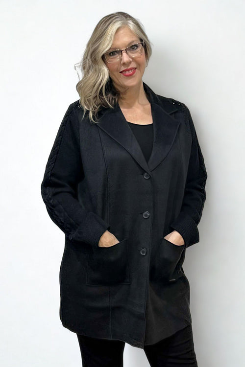 Picadilly | Black Cable Knit Detailed Jacket
