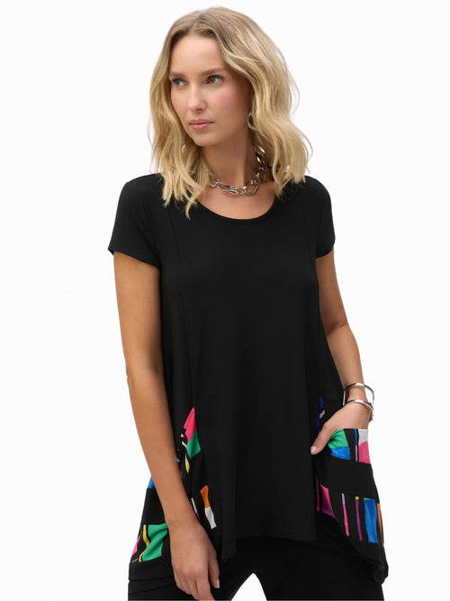 Joseph Ribkoff | Silky Knit Stripe Print Handkerchief Tunic