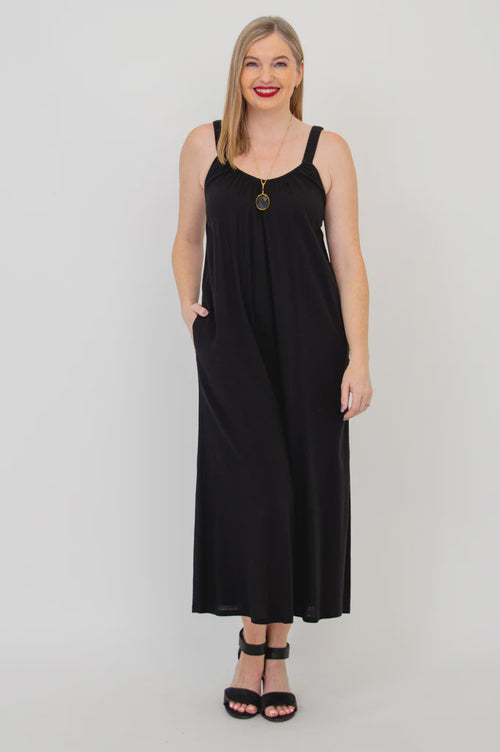 Blue Sky | Black Linen/Bamboo Joanna Jumpsuit