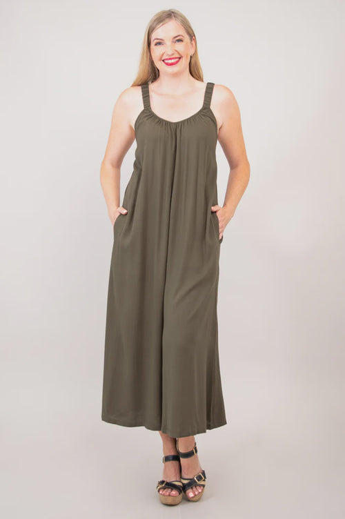 Blue Sky | Khaki Linen/Bamboo Joanna Jumpsuit