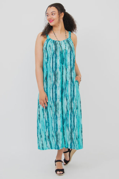 Blue Sky | Joanna Jumpsuit, Teal Tie Dye, Linen Bamboo