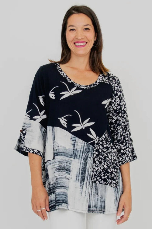 Blue Sky | Palace Blouse, B/W Dragonfly